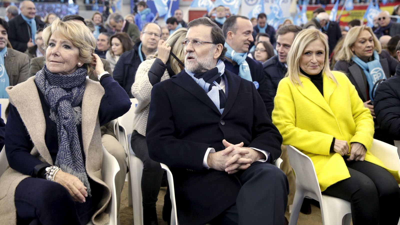 Foto: Esperanza Aguirre, Mariano Rajoy y Cristina Cifuentes en uno de los últimos actos de campaña. (Foto: Reuters)