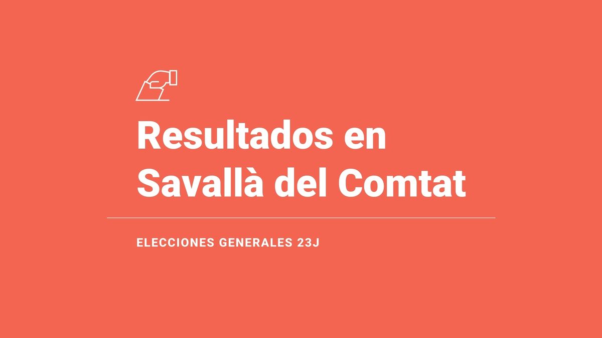 Resultados y ganador en Savallà del Comtat durante las elecciones del 23 de julio: escrutinio, votos y escaños, en directo