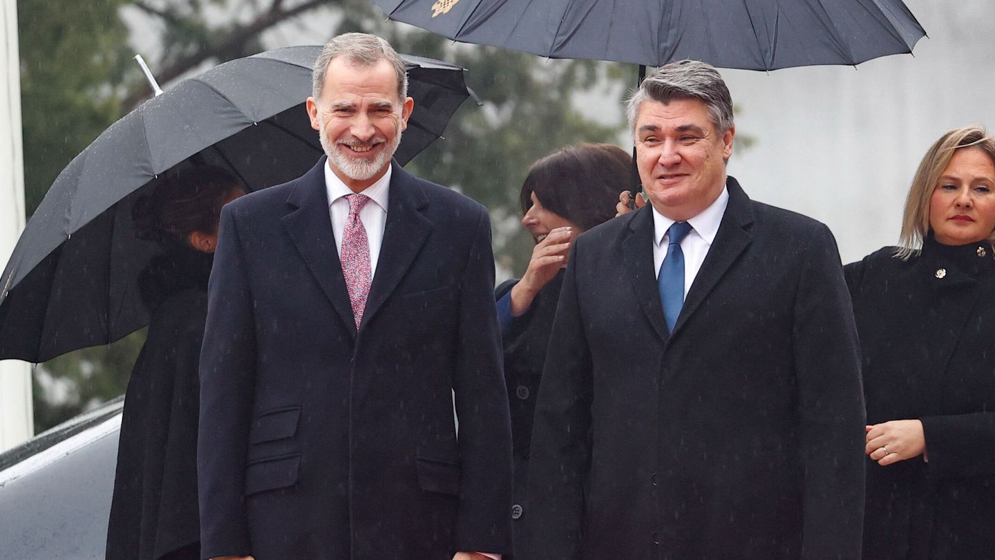 El Rey, junto al presidente croata. (EFE/Chema Moya)