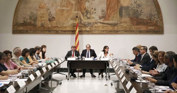 Foto: Quim Torra en una reunión del Diplocat, el Consejo de Diplomacia Pública de Cataluña. (EFE)