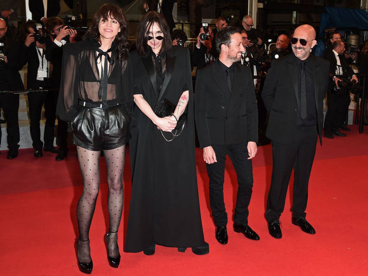 Charlotte Gainsbourg, Beatrice Dalle, Anthony Vaccarello and Gaspar Noe.  (Getty)