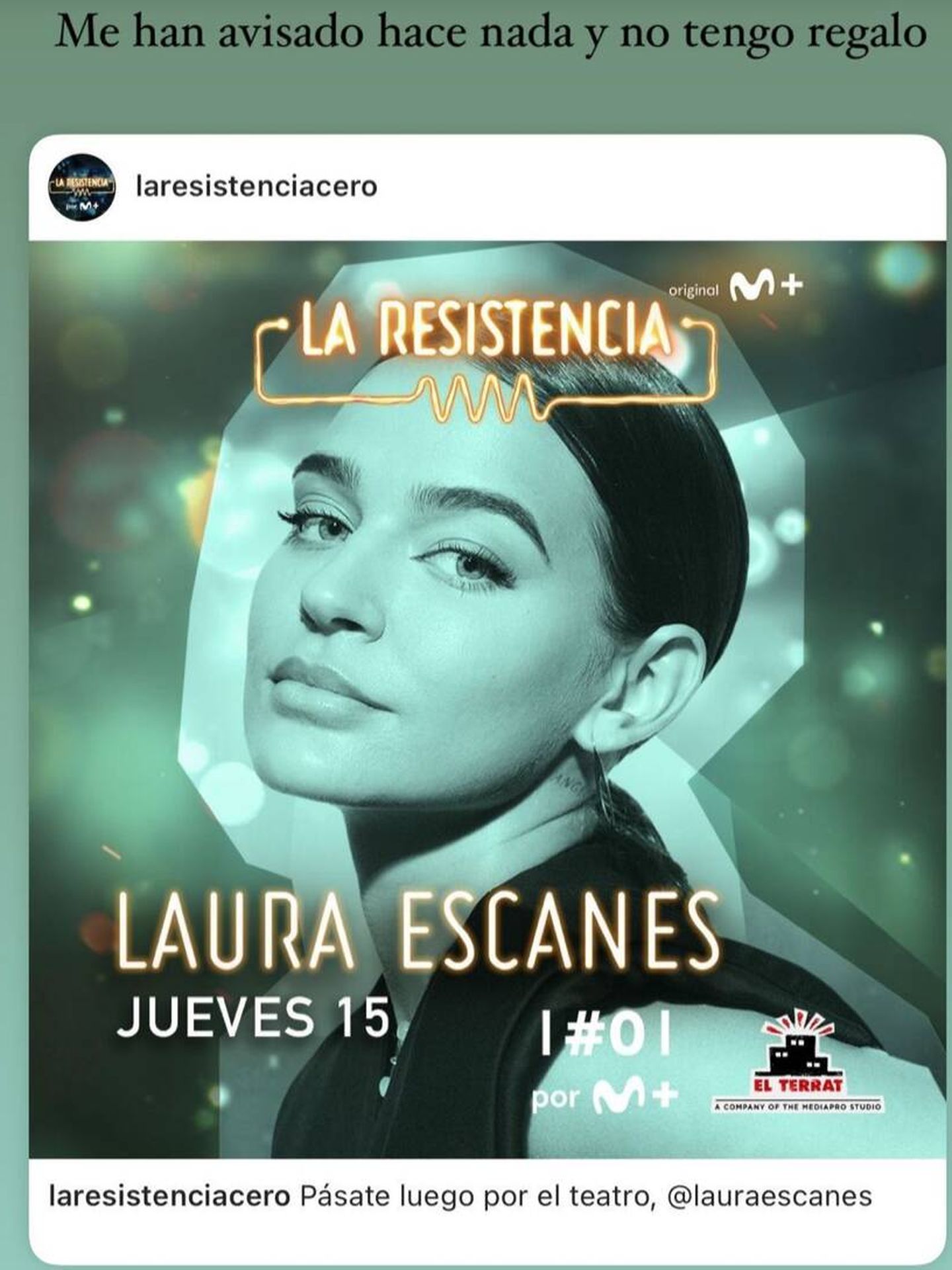 Laura Escanes acude a 'La resistencia'.  (Instagram/@lauraescanes)