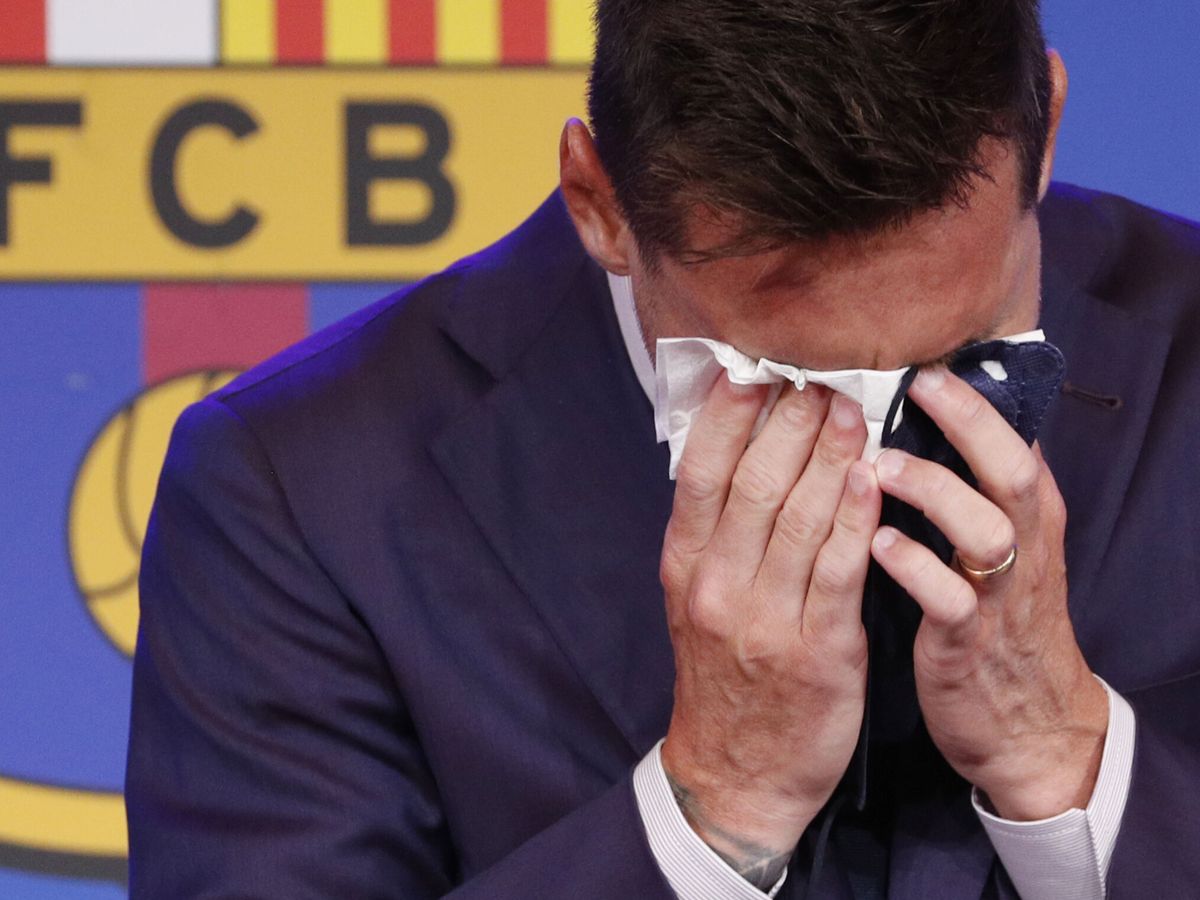 Foto: Messi, durante la rueda de prensa. (REUTERS)