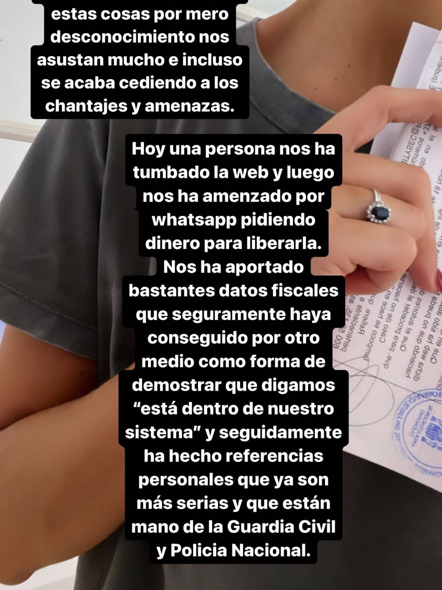 El mensaje de Rocío a sus seguidores. (Instagram/@rocioosorno)