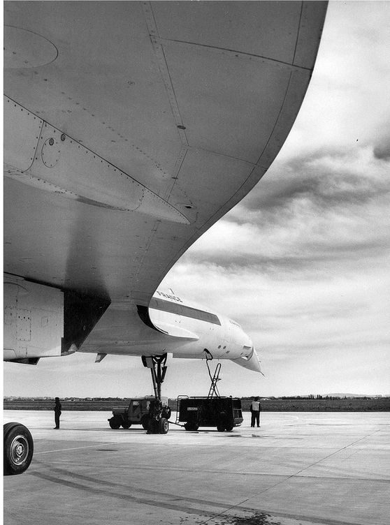 La nariz de pico y sus alas dalta configuraron una silueta inconfundible del Concorde. La foto es de 1968.