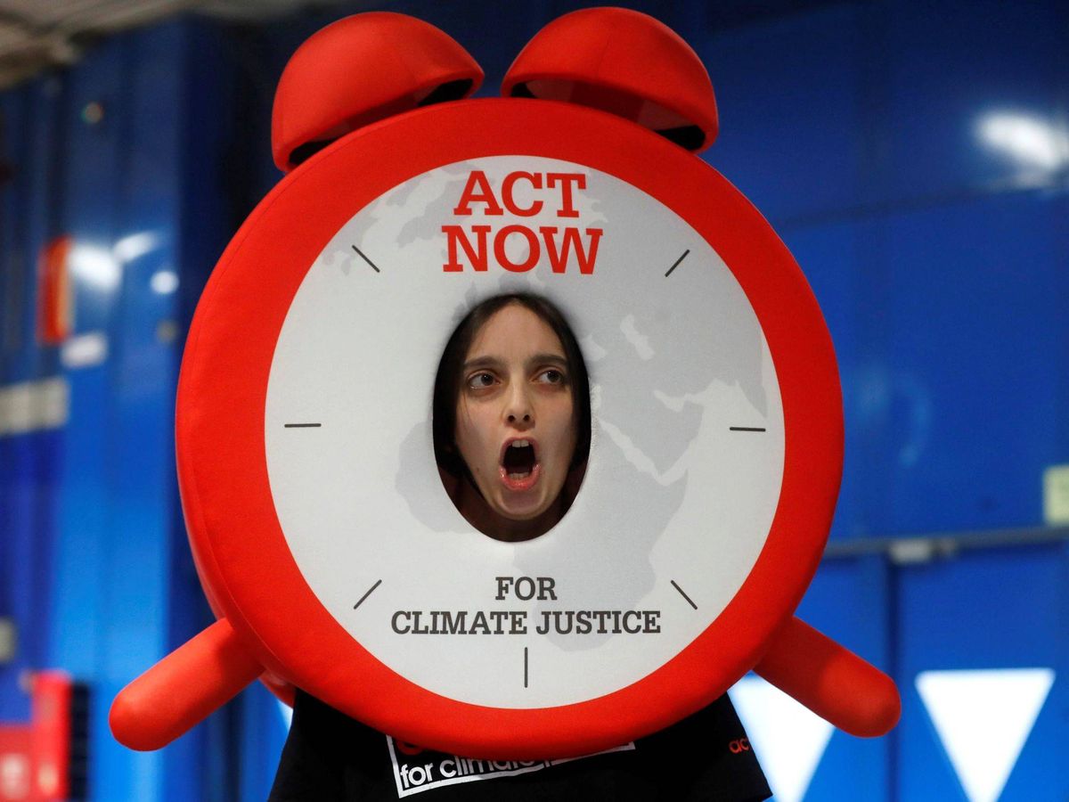 Foto: Acto reivindicativo de la organización ACT Now for Climate Justice por la justicia climática. (EFE)