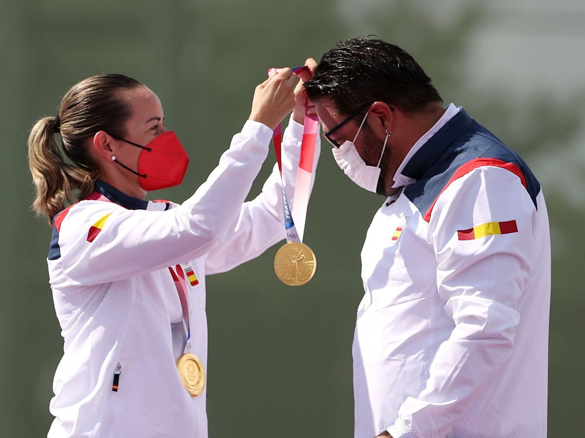 Foto: Gálvez (i) y Fernández ganaron este sábado el primer oro de España en Tokio. (EFE)