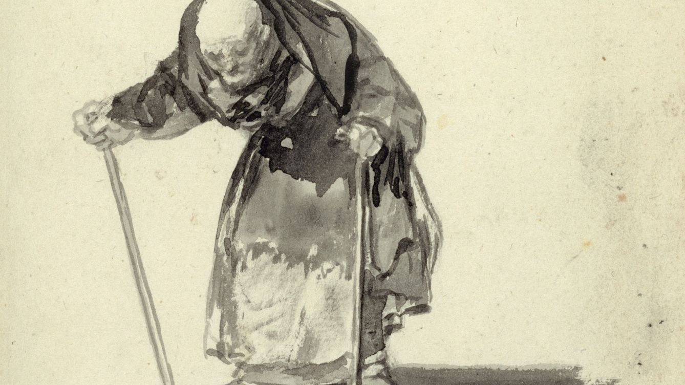 'No puede ya con los 98 años', Francisco de Goya, (Courtauld Gallery de Londres)