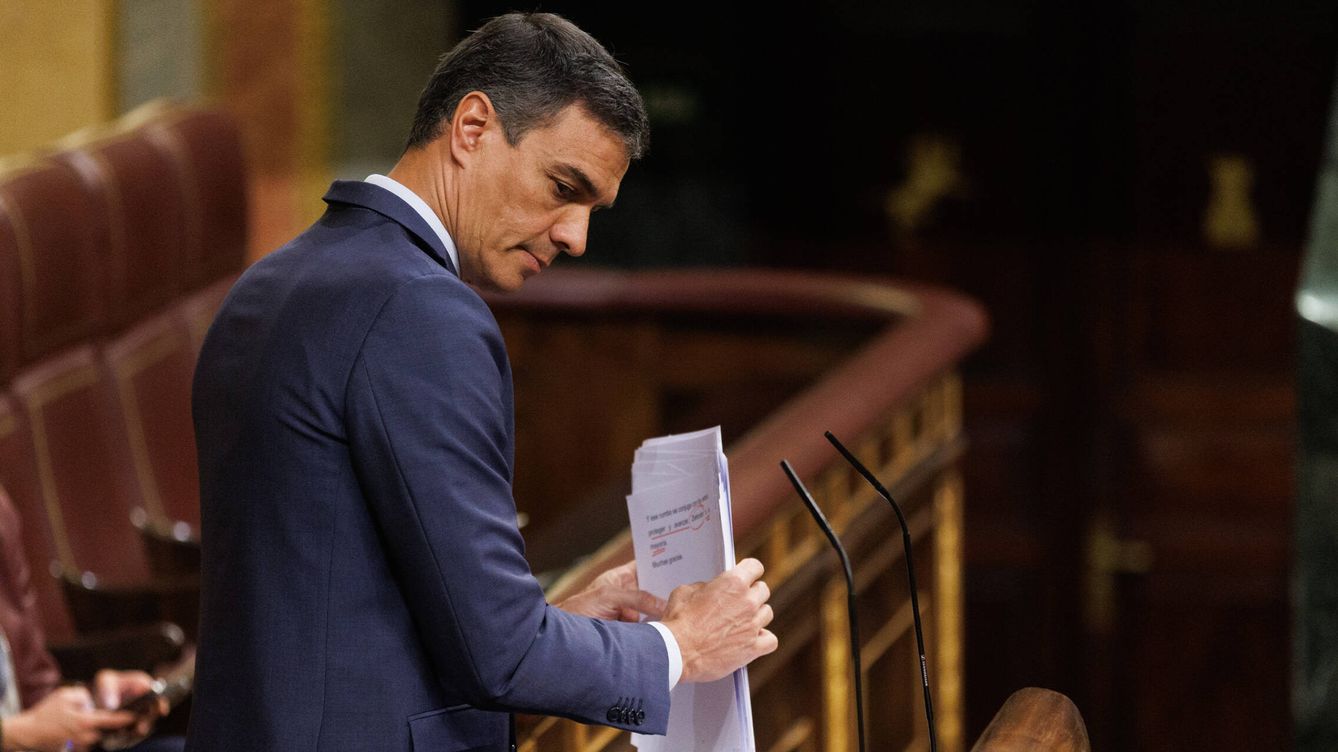 Foto: El presidente del Gobierno, Pedro Sánchez, durante su comparecencia en el Congreso este miércoles. (Europa Press/Eduardo Parra)