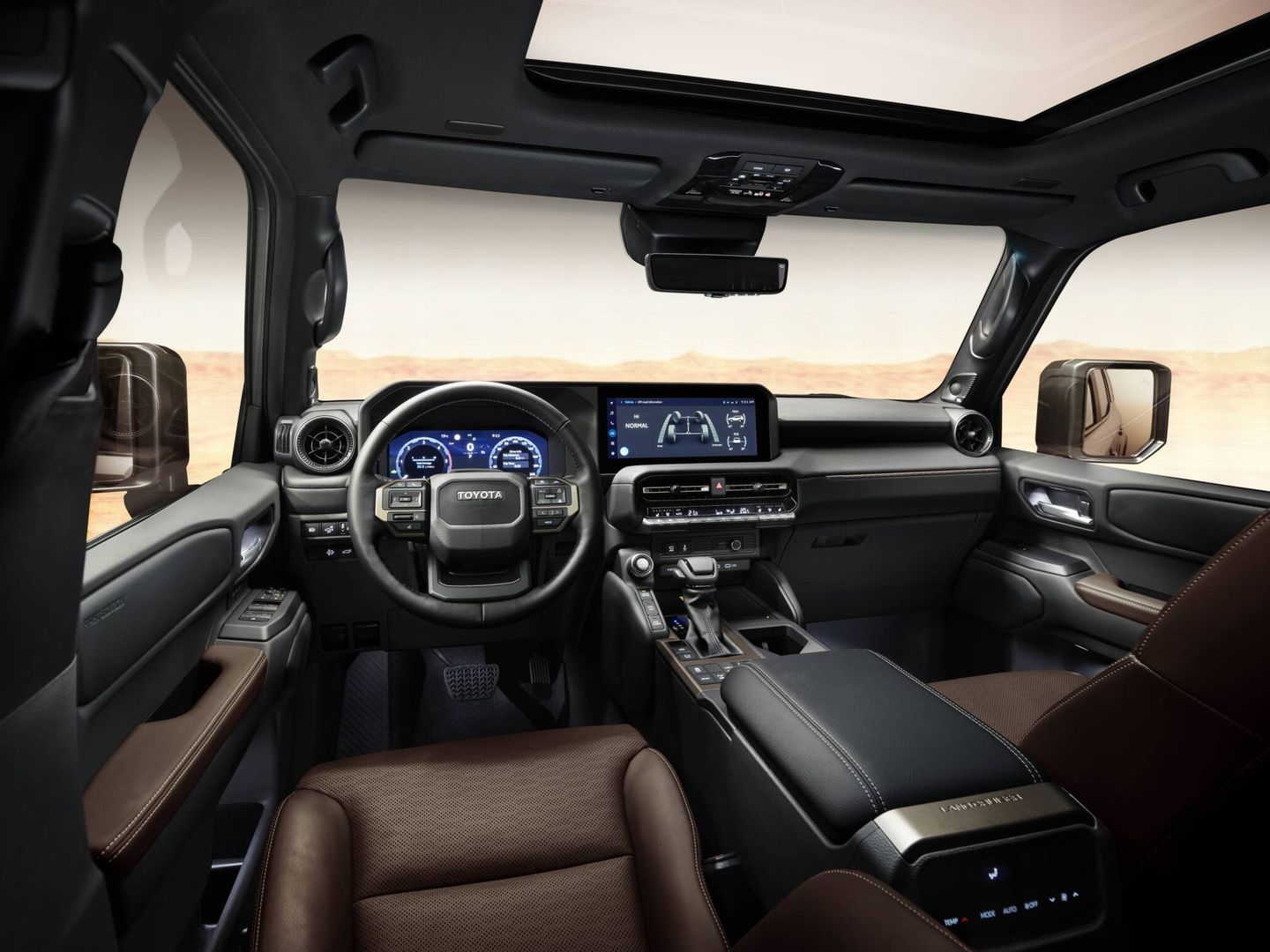 El interior del nuevo Land Cruiser combina la tecnología con una disposición clásica.