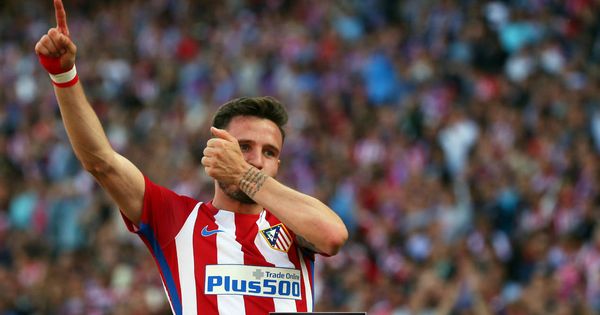 Foto: Saúl celebra que dio los tres puntos al Atlético de Madrid. (Reuters)