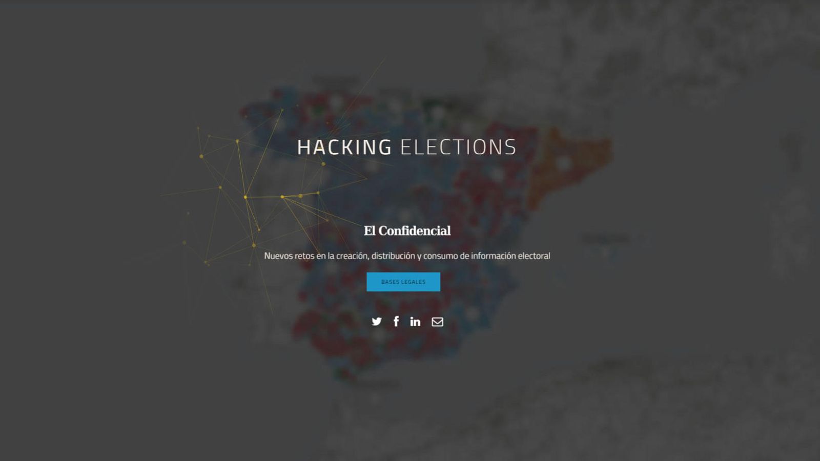 Foto: Portada del sitio web para la inscripción en Hacking Elections