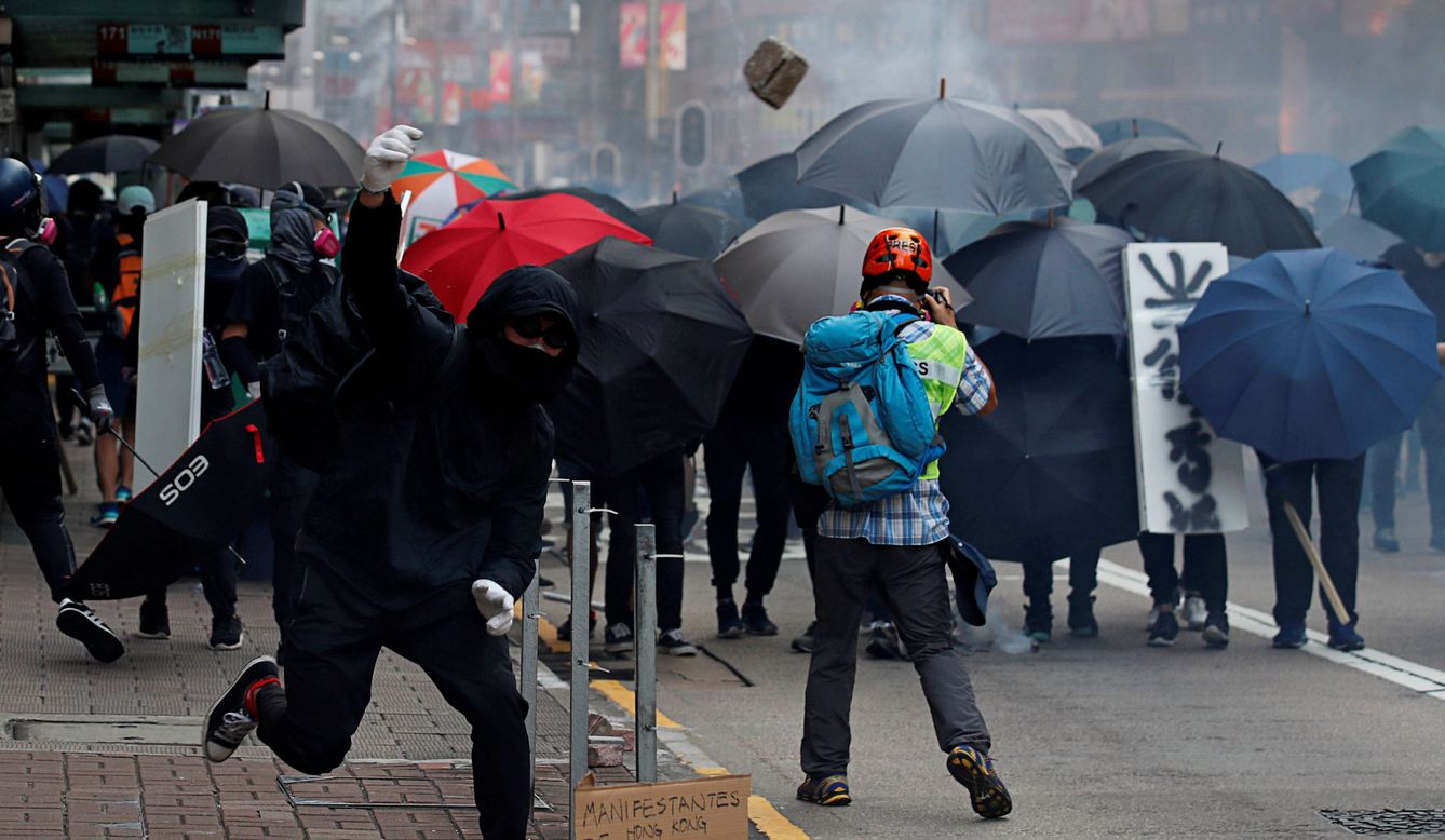 Protesta contra el gobierno en Hong Kong. (Reuters)