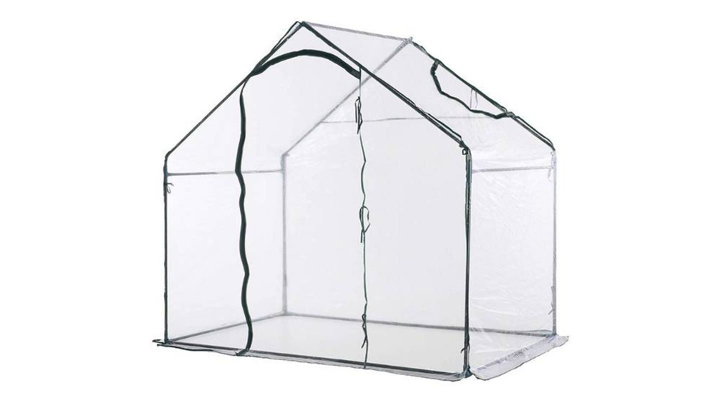 Invernadero transparente de jardín para proteger plantas de temperaturas extremas
