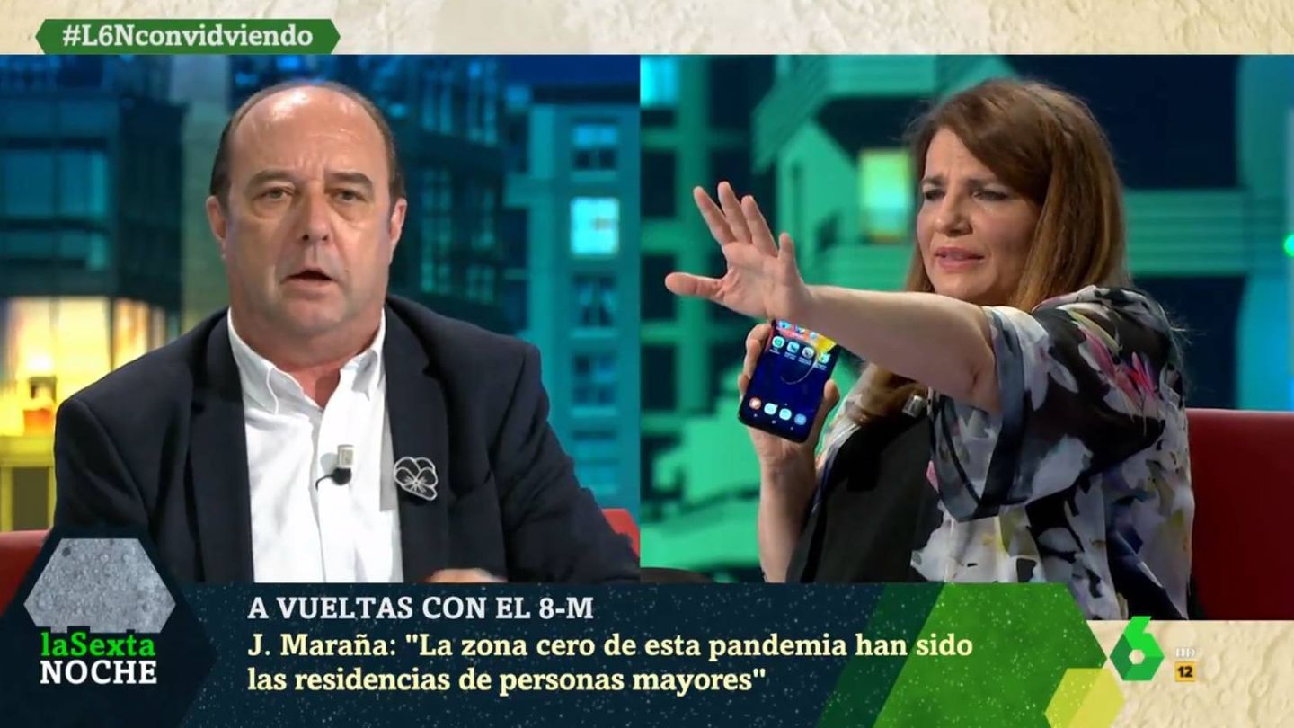 Maraña y Claver discutiendo en el plató de 'La Sexta noche'. (Atresmedia).