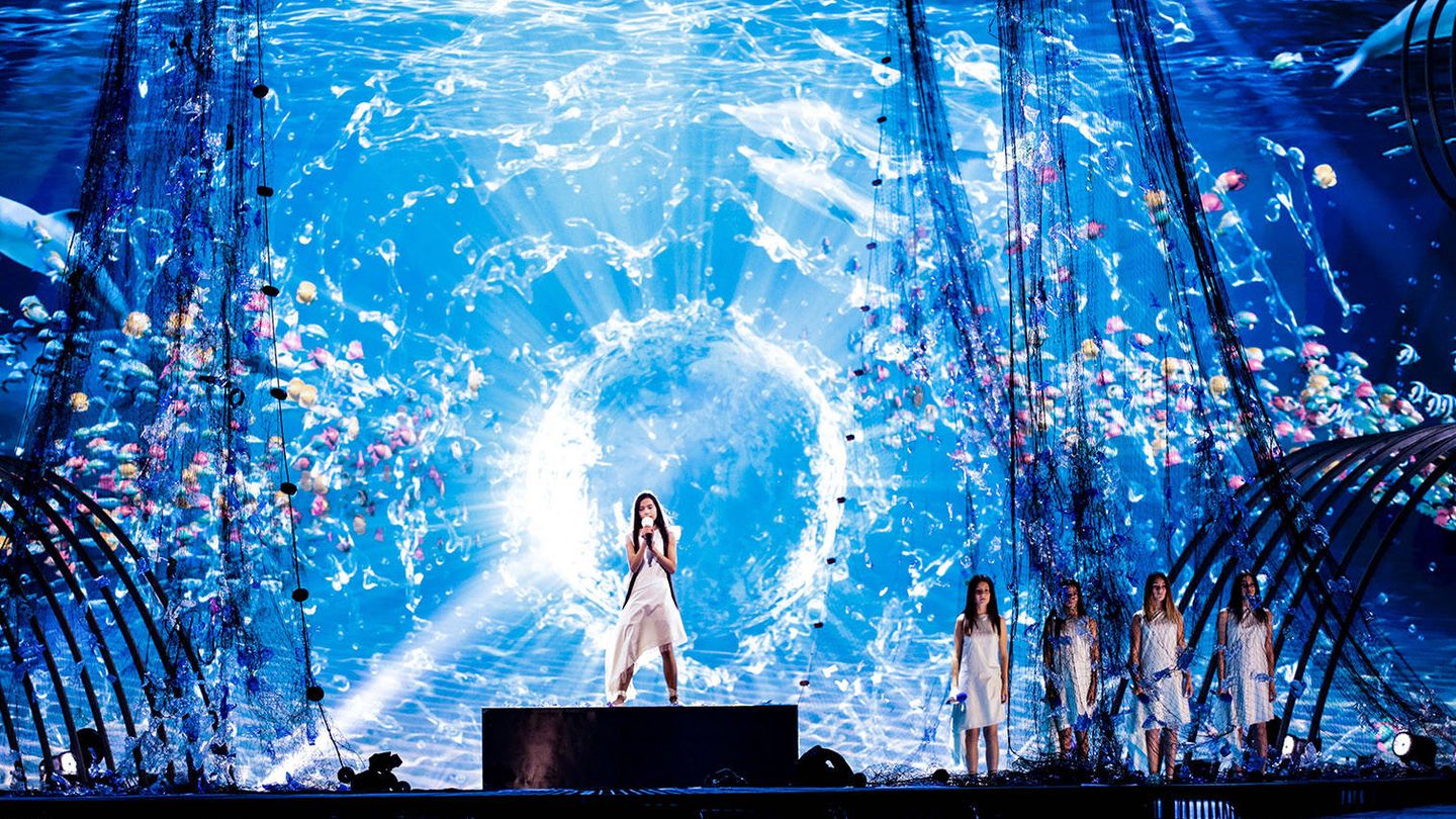 Melani, sobre el escenario de Eurovisión Junior 2019. (Thomas Hanses/TVE)