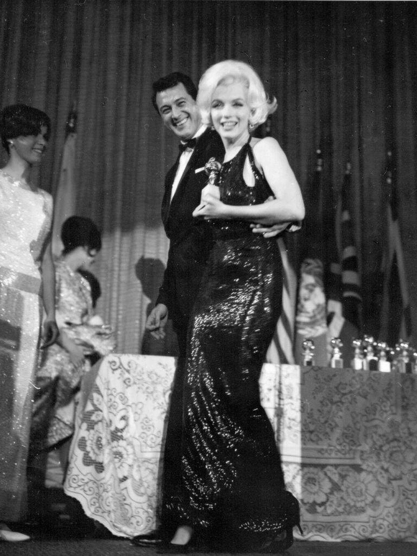 Marilyn Monroe, en los Globos de Oro de 1962. (Getty)
