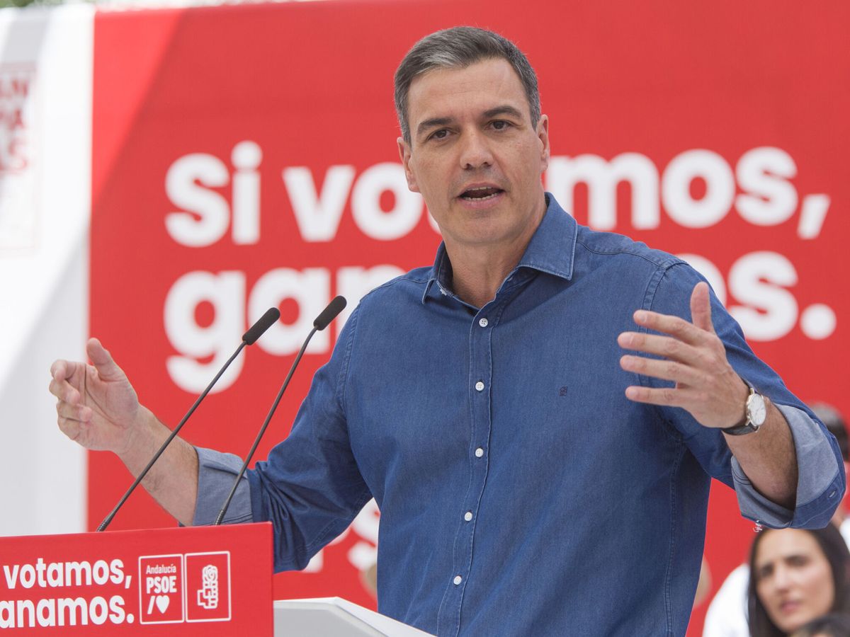 Foto: El presidente del Gobierno y secretario general del PSOE, Pedro Sánchez, durante un acto de la campaña electoral en Andalucía. (EFE/Álvaro Cabrera)