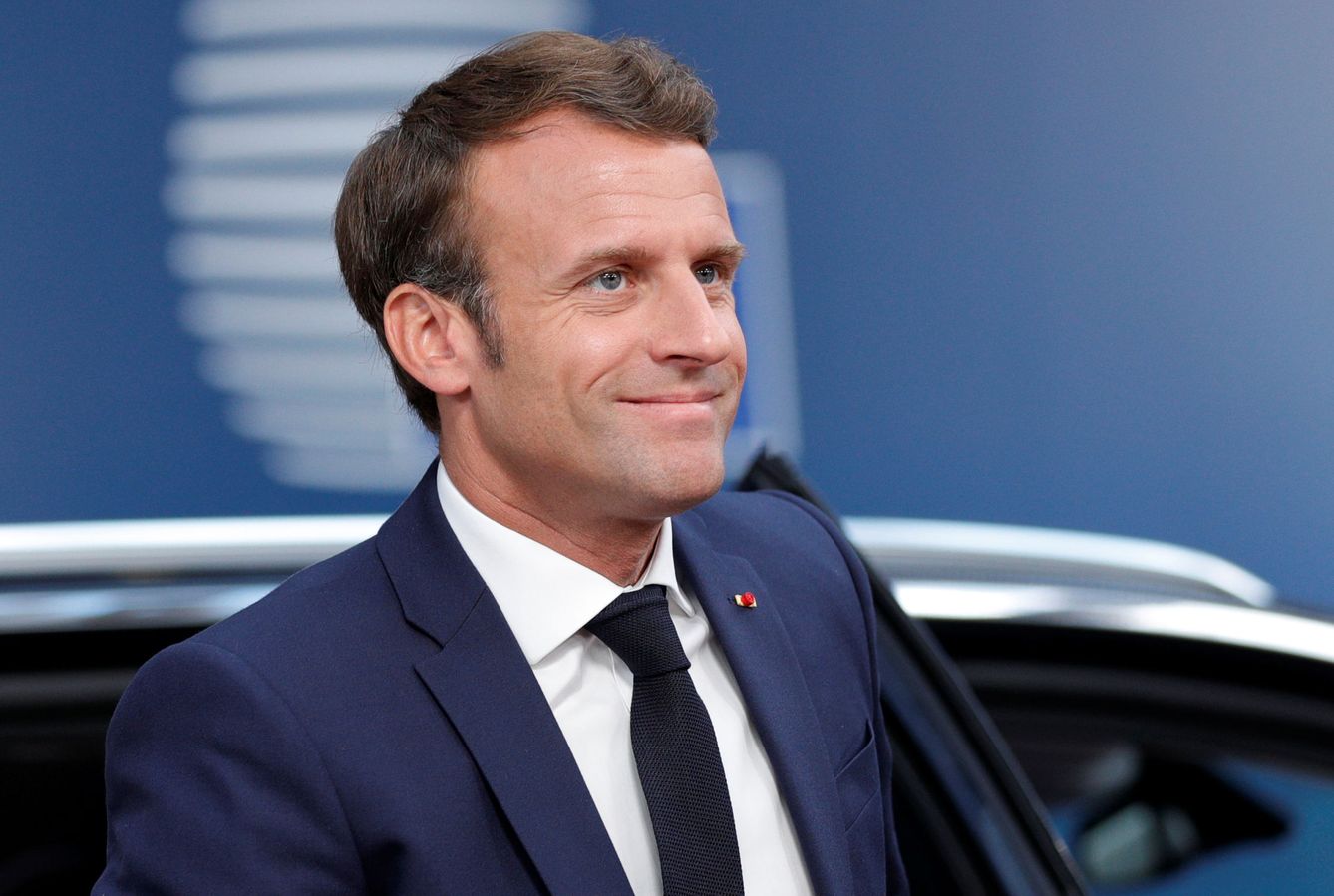 El presidente francés, Emmanuel Macron, durante las negociaciones europeas. (EFE)