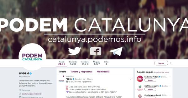 Foto: Twitter oficial de Podem Catalunya.