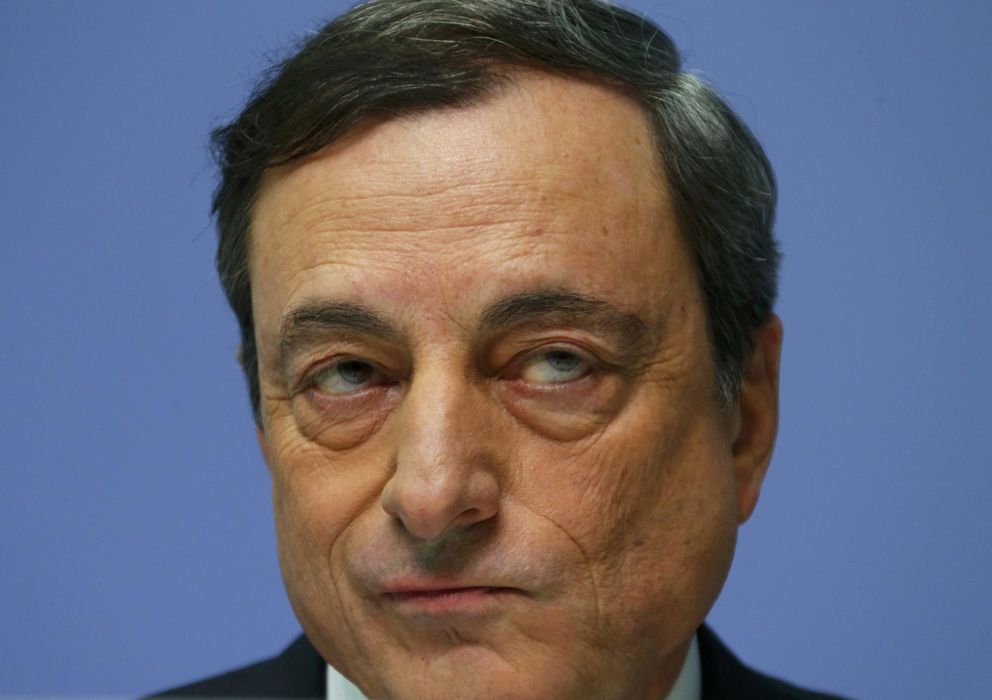 Foto: El presidente del BCE, Mario Draghi, durante la rueda de prensa de hoy
