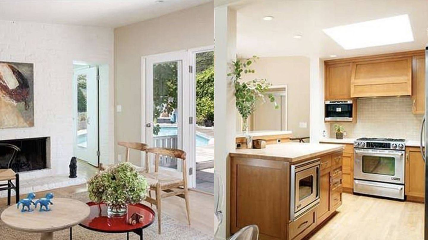 Salón y cocina de la casa de Harry Styles. (Douglas Elliman Property Management)