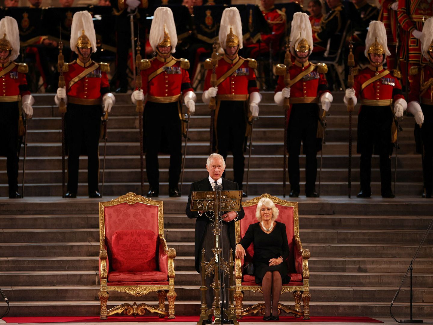 El rey Carlos III durante su discurso ante el Parlamento británico. (Reuters/ Dan Kitwood)