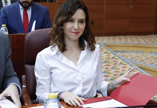 Isabel Díaz Ayuso, durante la Asamblea de Madrid este jueves. (EFE/Chema Moya)