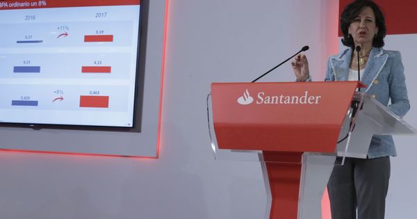 Foto: Ana Botín, presidenta del Banco Santander, en la presentación de resultados de 2017. (EFE)