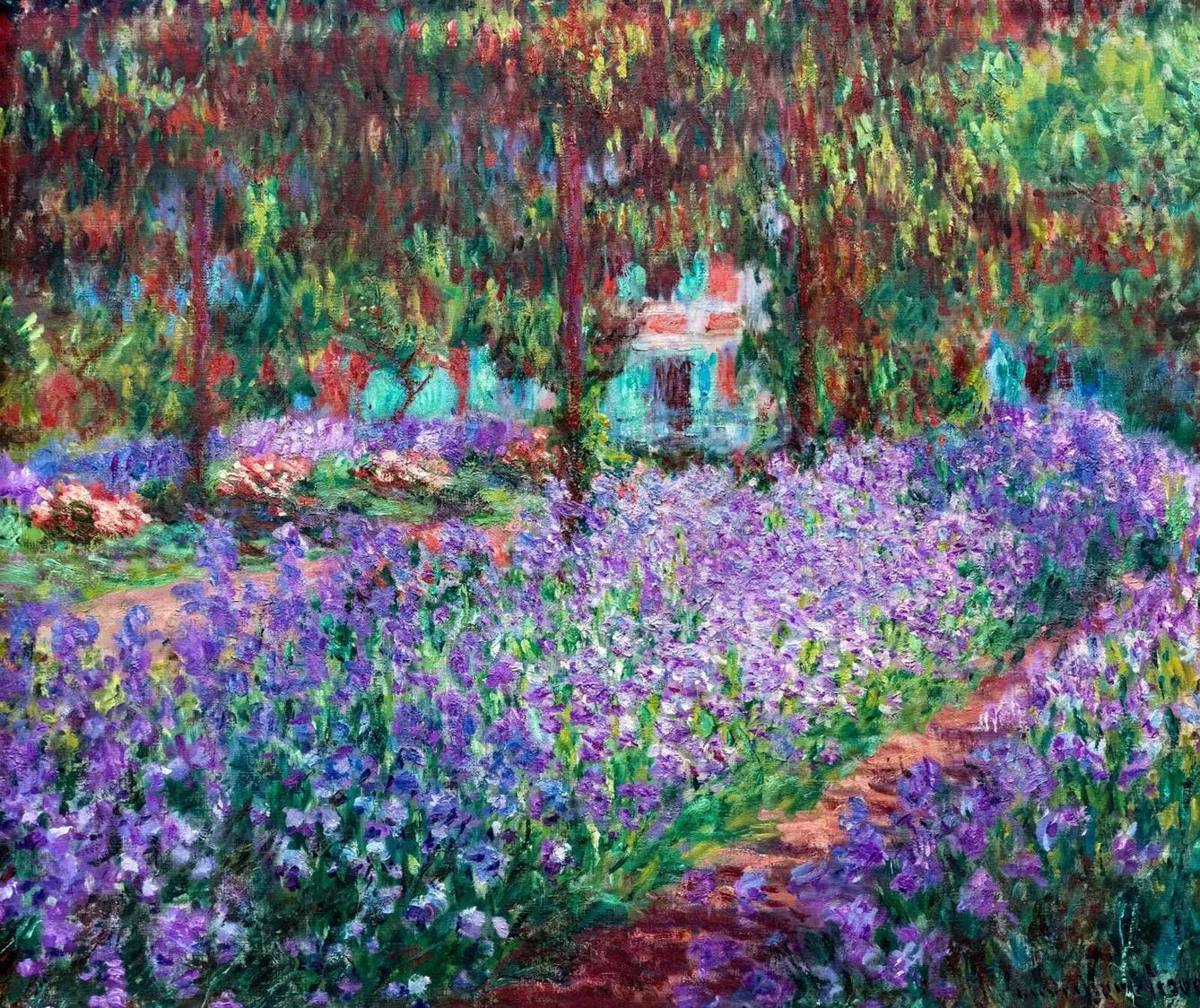 'El jardín del artista en Giverny', de Claude Monet, repleto de tonos violetas. (Museo de Orsay, París)
