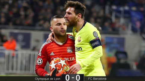 El quiero y no puedo de Messi (ante el Lyon) que deja seco al Barcelona