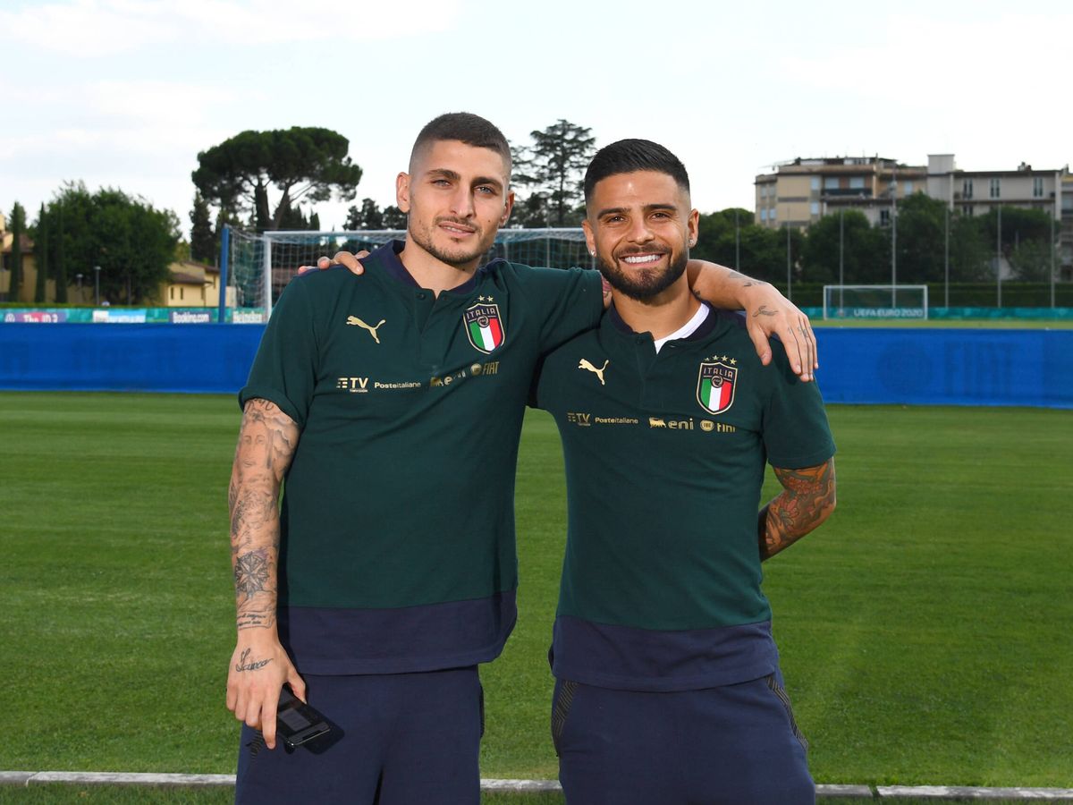 Foto: Dos de las estrellas de Italia en la Eurocopa, Verratti e Insigne. (Getty)