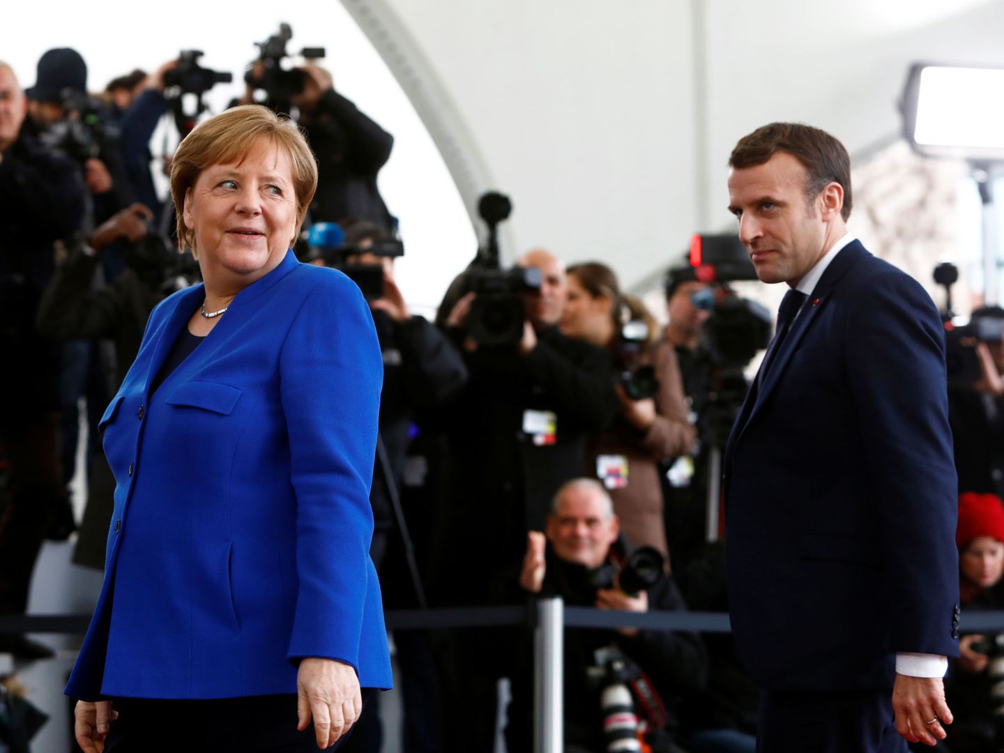Angela Merkel y Emmanuel Macron, en una cumbre. (Reuters)