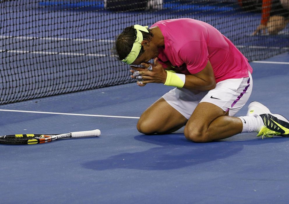 Foto: Rafa Nadal celebra su clasificación a la tercera ronda de Australia tras derrotar a Tim Smyczek.