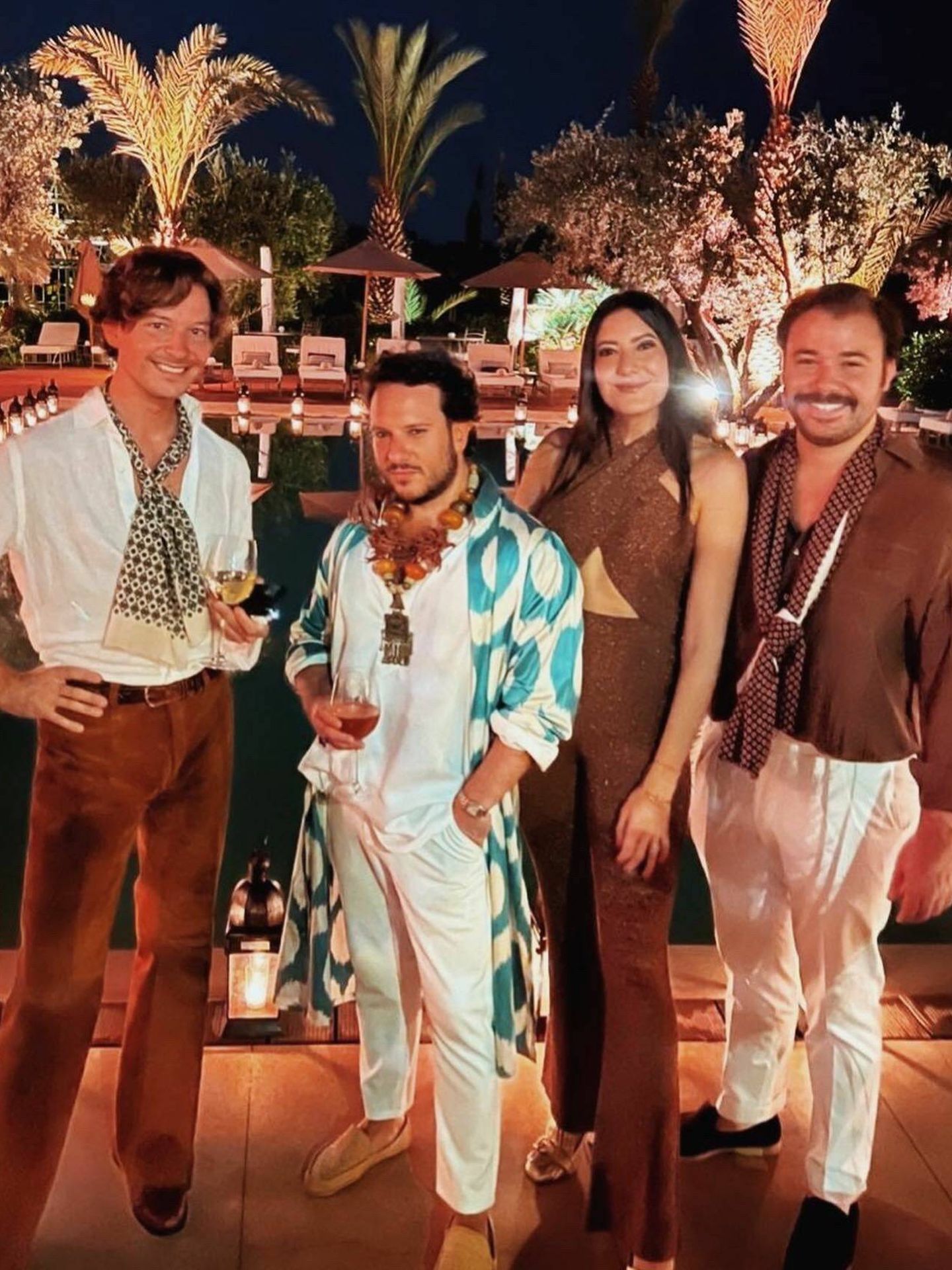 Los hermanos Cominges, Ana Lau Medina y Fabio Encinar, en la fiesta de cumpleaños del diseñador. (Instagram @fabioencinar)