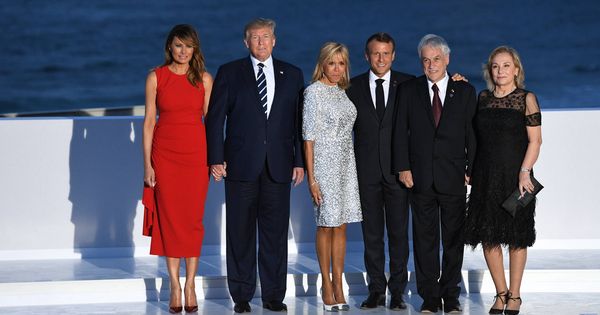 Foto: Melania Trump, Donald Trump, Brigitte Macron, Emmanuel Macron, Sebastián Piñera y Cecilia Morel. (Getty)