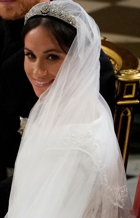 Meghan Markle en la capilla de San Jorge (Castillo de Windsor) durante su boda el 19 de mayo de 2018. (Reuters)