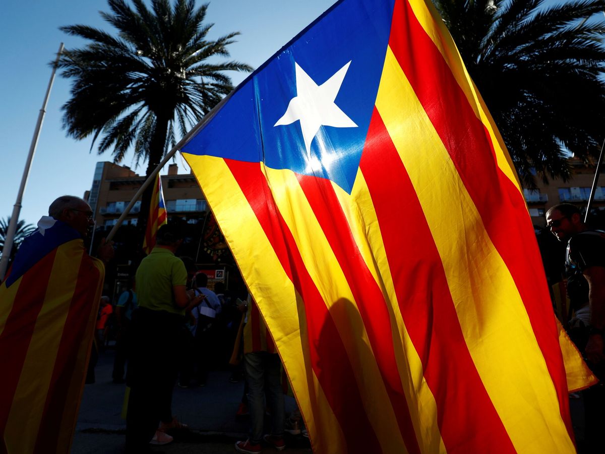 Foto: Una estelada, durante una protesta separatista. (Reuters/Sergio Pérez)