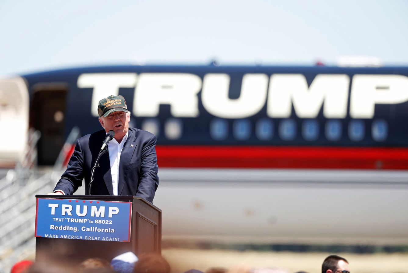 Donald Trump durante un acto electoral en California, el 3 de junio de 2016 (Reuters)