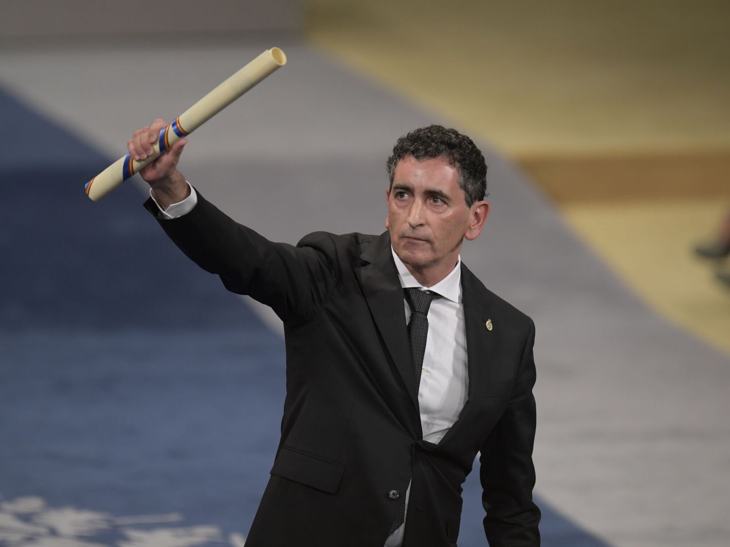 Juan Mayorga, cuando recibió el Premio Princesa de Asturias de las Letras en 2022. (EFE/Eloy Alonso)