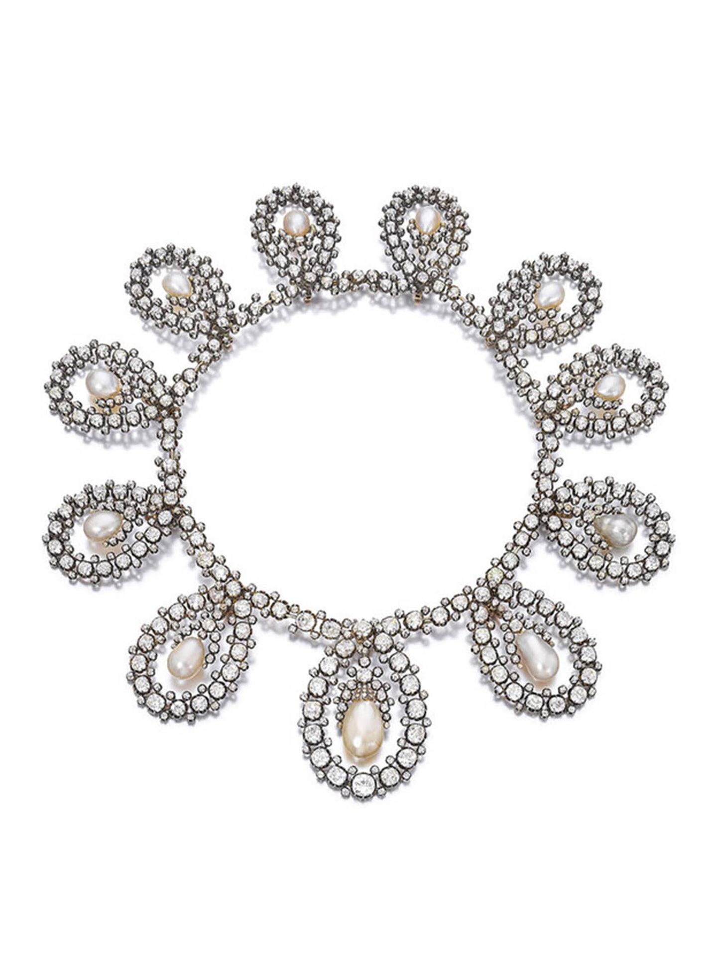 La tiara de María Victoria en forma de collar. (Sotheby's)