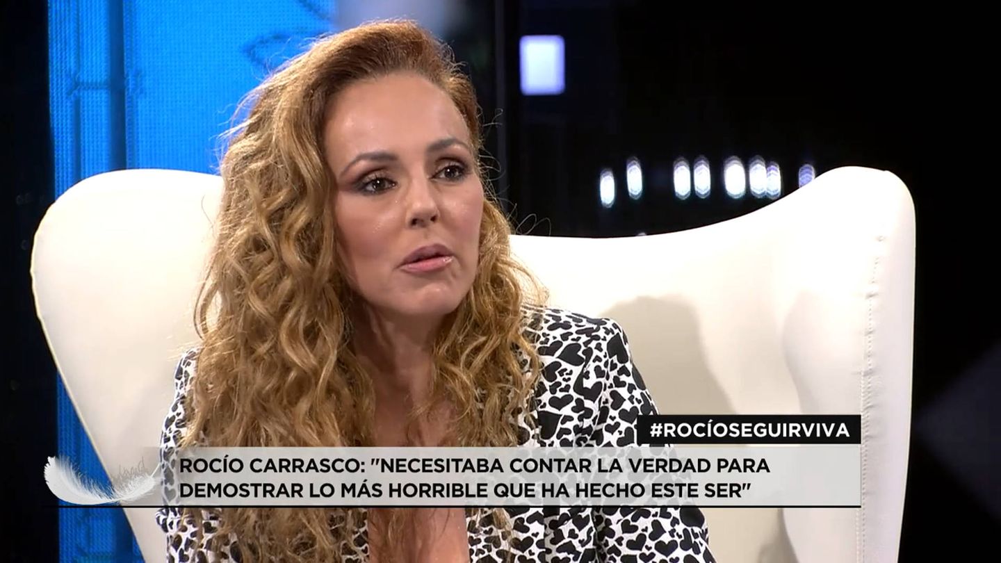 Rocío Carrasco, en el plató de Telecinco. (Mediaset)