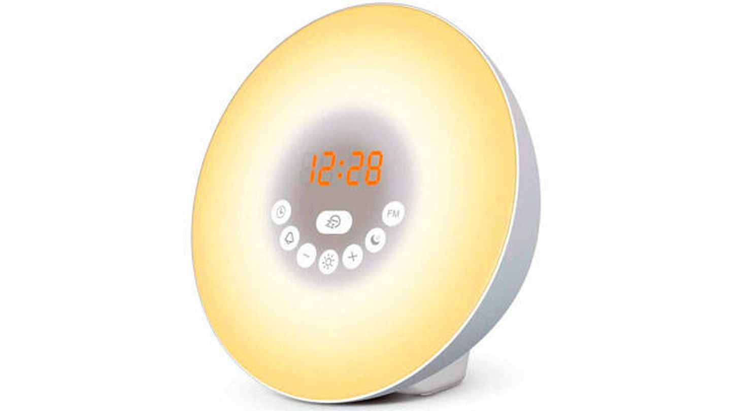 Luz De Despertador De Amanecer, Luces De Despertador Alarma LCD Despertador  De Luz De Despertador Optimizado para La Excelencia