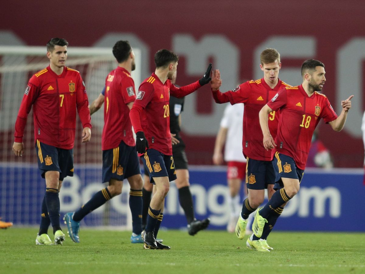 Foto: La Selección española celebra un gol. (Reuters)