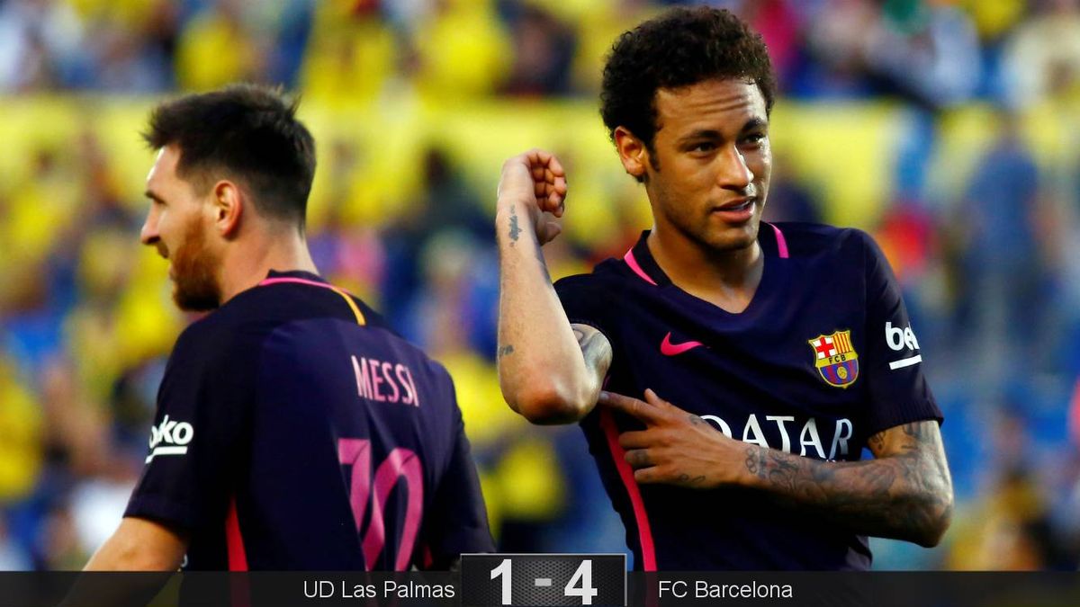 Las Palmas - Barcelona: Un 'hat-trick' de Neymar mantiene el pulso por la Liga