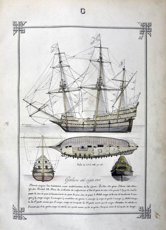 Archivo del Museo Naval. 'Diccionario de construcciones navales bajo su aspecto artístico', de Rafael Monleón (1890-1892).