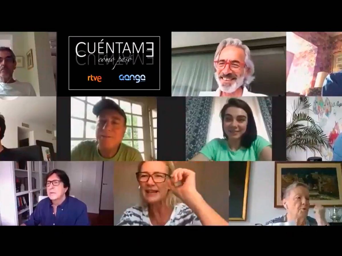 Foto: Los actores de Cuéntame cómo pasó tuvieron que leer el primer guion de la nueva temporada por videollamada (Foto: Twitter)
