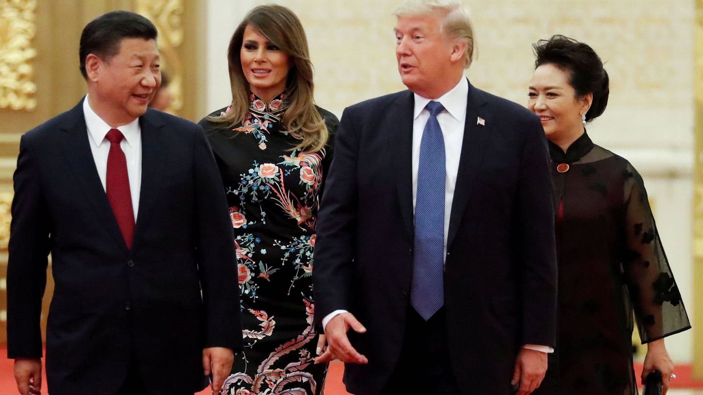 Xi Jinping, Peng Liyuan, Melania y Donald Trump. (Reuters)