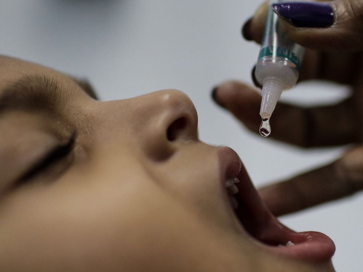 Foto: Un niño recibiendo la vacuna contra la poliomelitis. Foto: EFE Antonio Lacerda