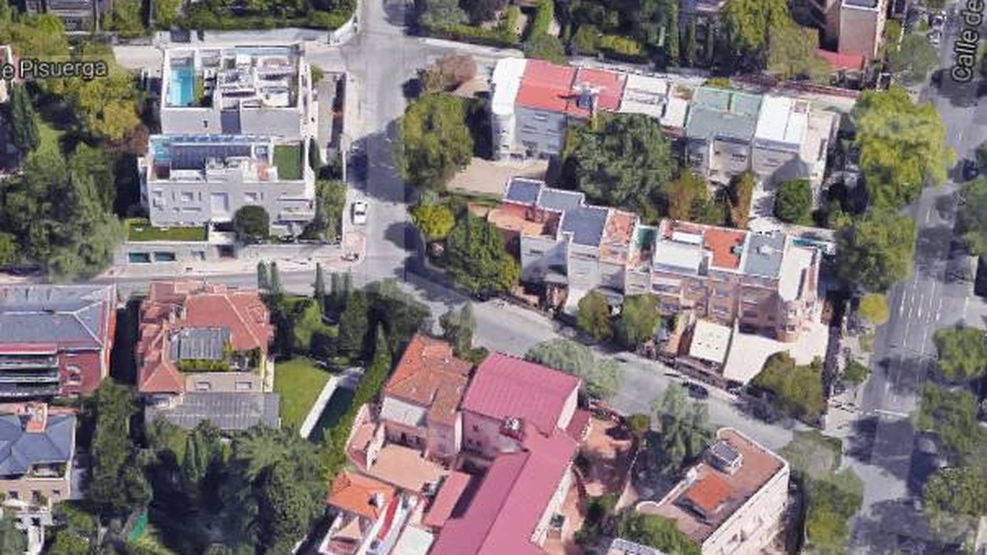 Vista aérea de la casa de Xabi Alonso en el barrio de El Viso.